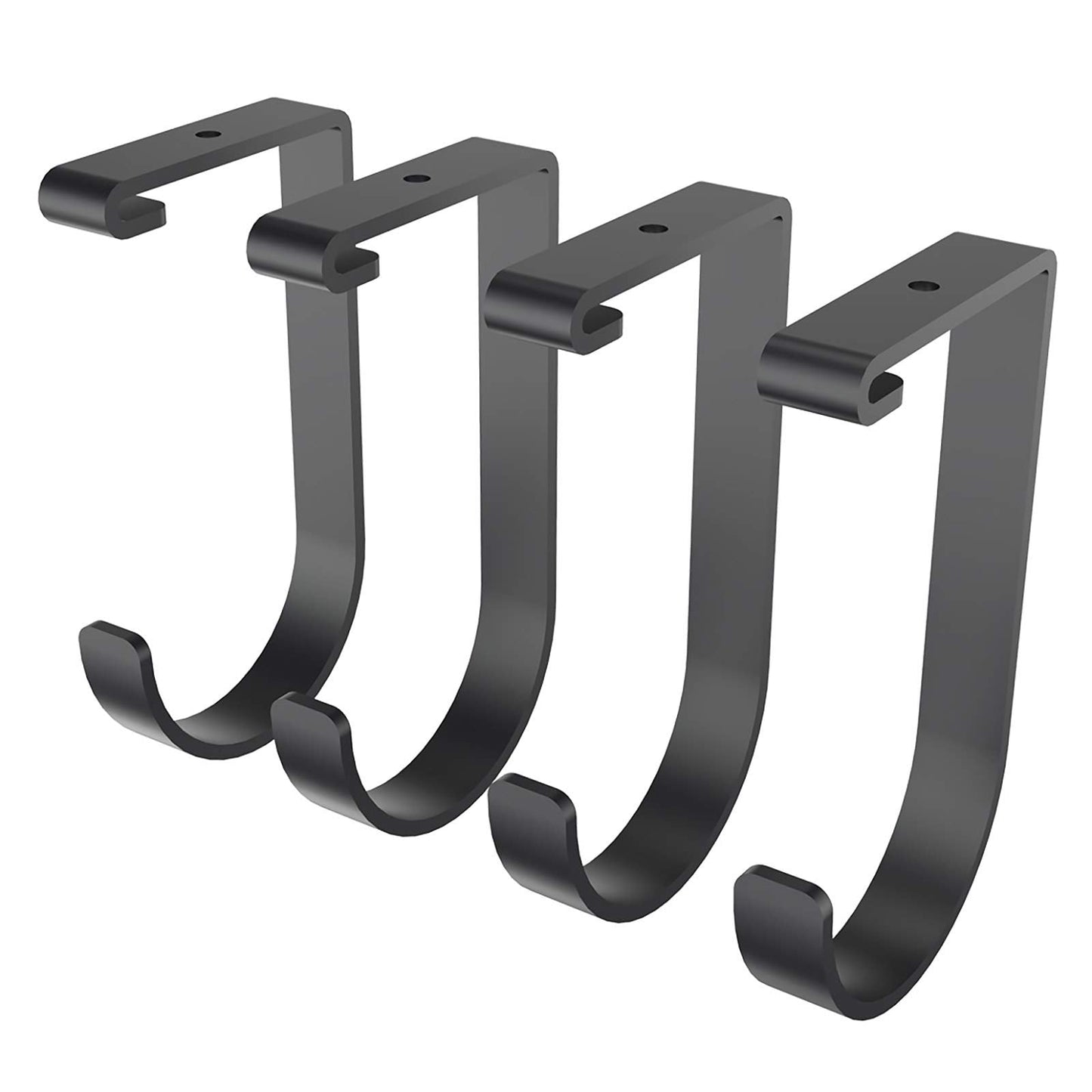 FLEXIMOUNTS 4 Pack Add On Storage Flat Hook Accessory for Garage Ceiling Rack and Wall Shelving, Max Weight Capacity up to 50lbs, Black