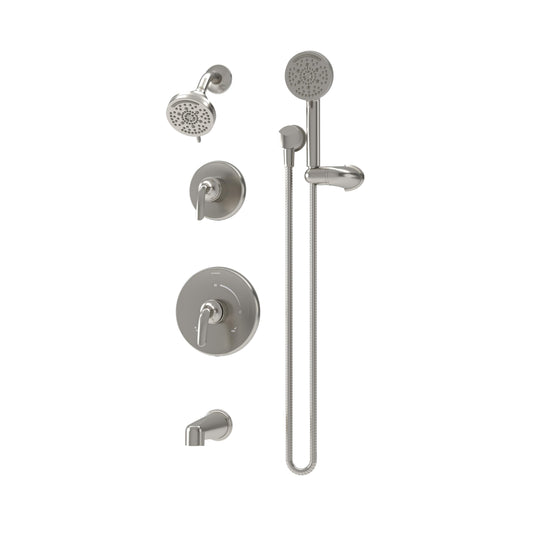 Symmons Elm Two Handle Wall Mounted Tub and Shower Trim Kit with Hand Shower in Satin Nickel (Valves Not Included) - 5596STN15TRM