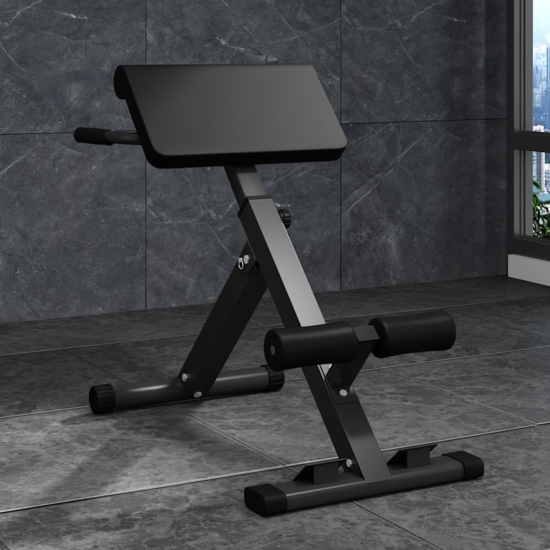 High Low Adjustable Roman Chair Folding Goat Waist Trainer Roman Bench Lumbar Fitness Trainer Sports Equipment