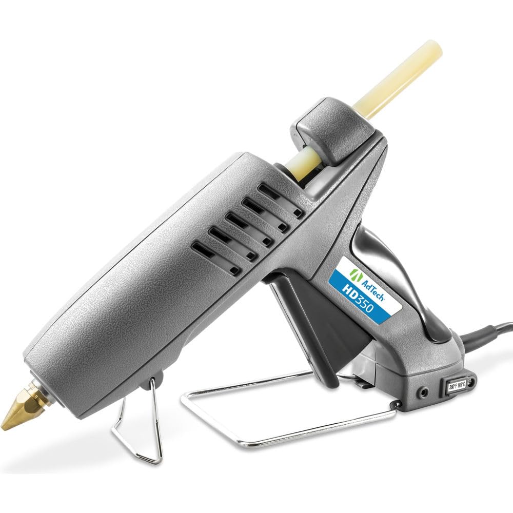 Adtech Industrial Strength Full Size High-Output Hot Melt Glue Gun – Professional Grade Hot Glue Gun for Carpentry, Repairs & Remodeling, grey, hd 350 (0462)