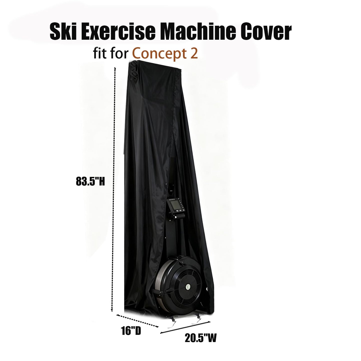 Aidetech Ski Exercise Machine Cover for Concept2, Dust-Proof & Waterproof Ski Machine Covers, Ski Equipment Cover for Home Gym-16"D x 20.5"W x 85"H