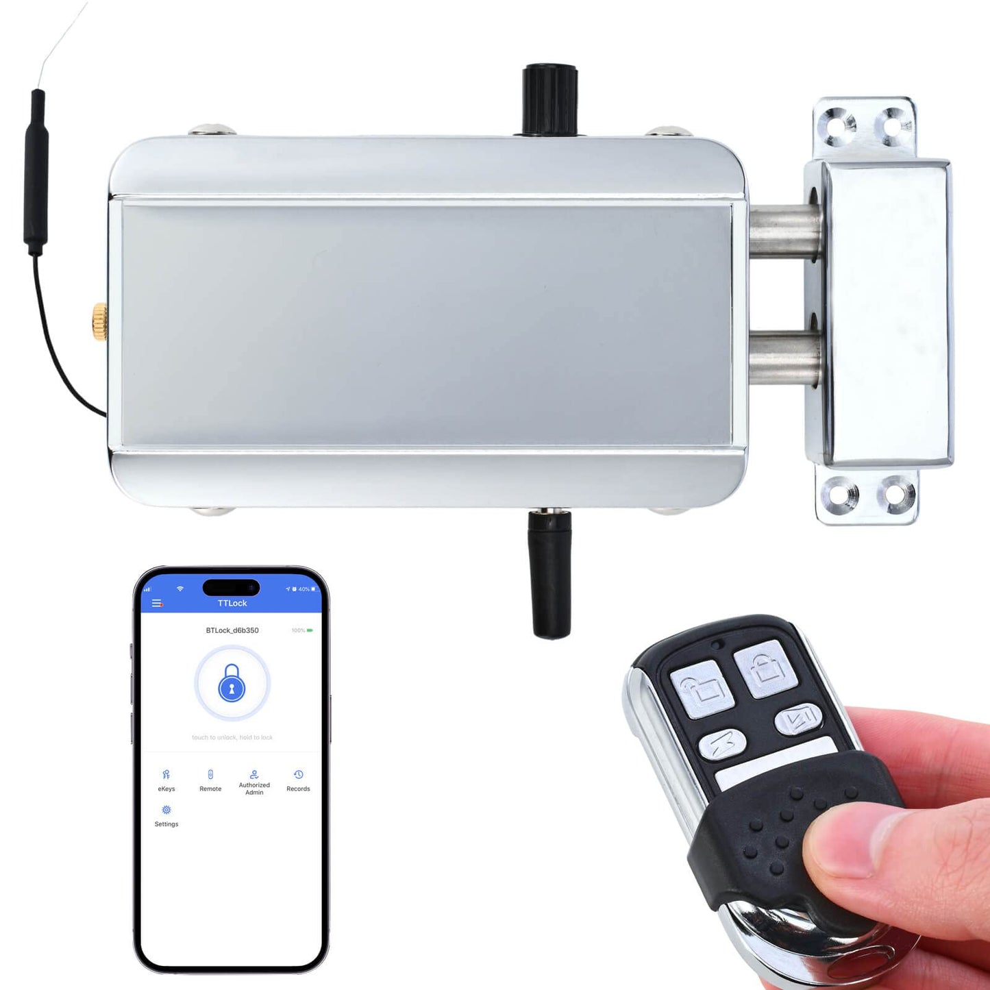 Electronic Deadbolt Anti-Theft Smart Hidden Door Lock with Remote Control and Smartphone App Access