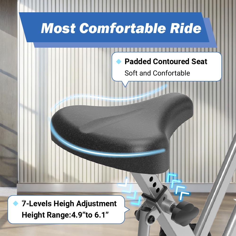 Exerpeutic Foldable Exercise Bike with Regular Seat
