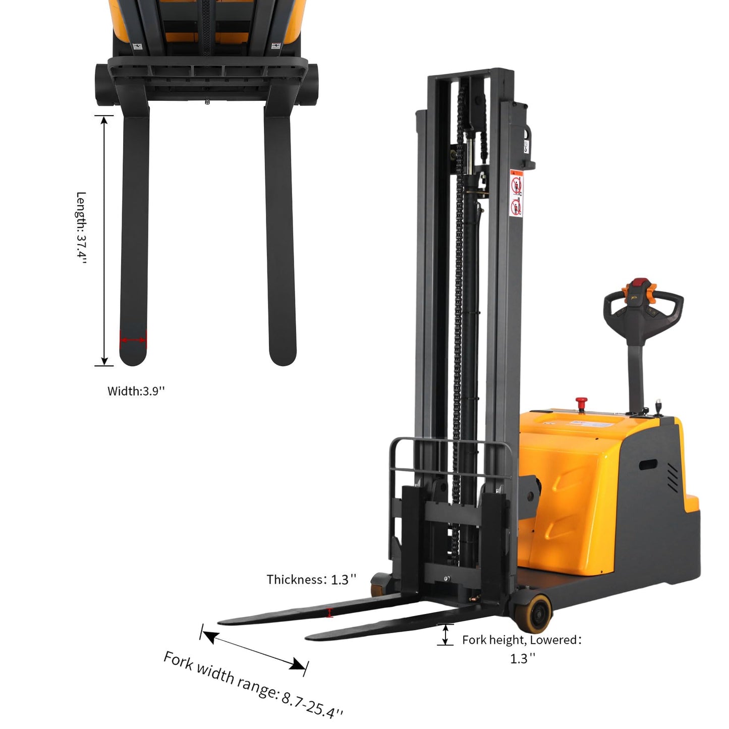 APOLLOLIFT 98" High Counterbalanced Fully Powered Electric Stacker 2200lbs Capacity Material Lift