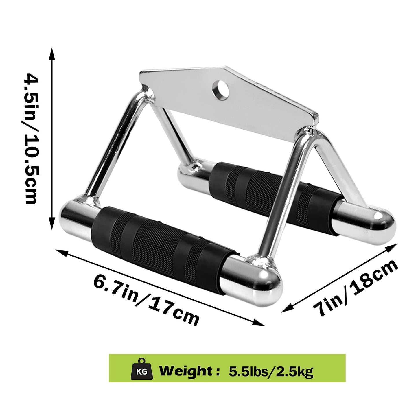 6 Pieces Cable Machine Accessories Set - LAT Bar Cable Machine Attachment, Double D Handle, V-Shaped Bar, Tricep Rope, Rotating Straight Bar & Ankle Straps, for Arm Strength Workout Training