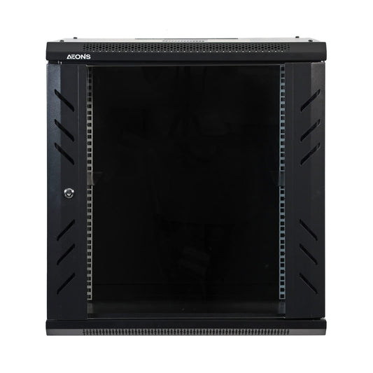12U Professional Wall Mount Network Server Cabinet Enclosure 19-Inch Server Network Rack Low-Profile Black