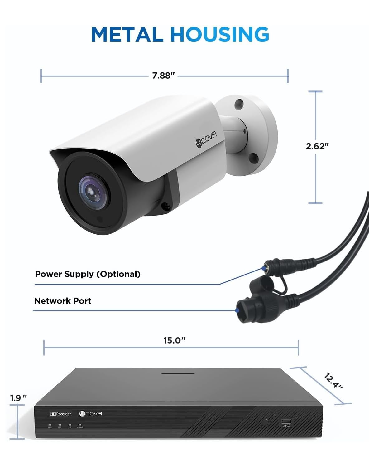 4COVR PoE 32 Channel Security Camera System, AI Human/Vehicle Detection, H.265 UHD NVR 8TB HDD, 24Pcs 5MP Commercial Bullet IP Camera IP67 Night Vision, Business Surveillance Outdoor, LY37EX5M3224