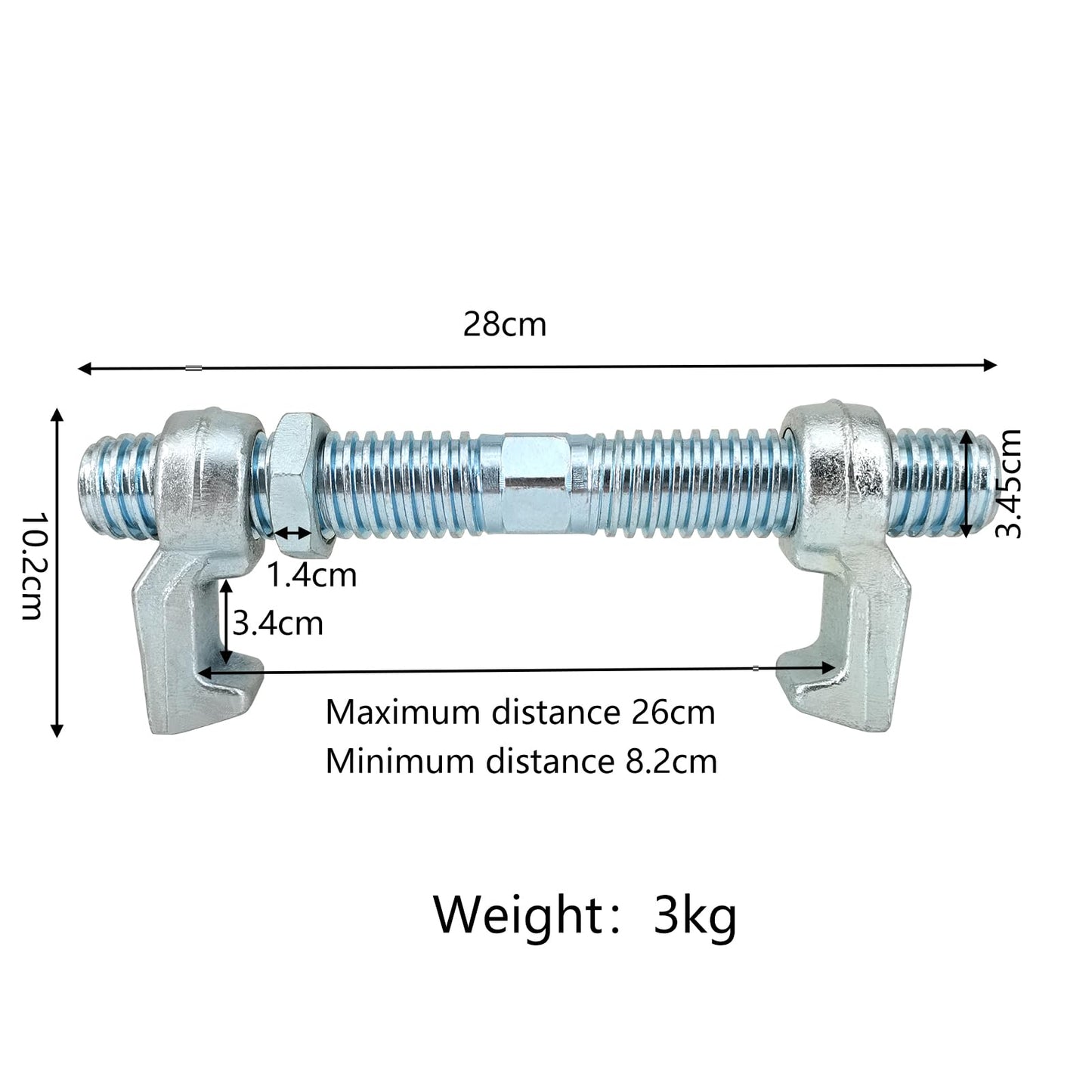 ZUVELLO 280 MM Shipping Container Screw Clamp Bridge Fittings for Sea Harbor Freighter and Rail Standard Container Connect Lock Box, 4 Pack