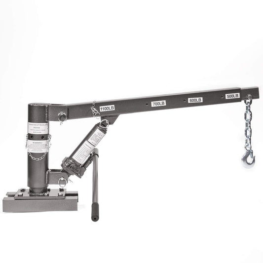 Stark USA 1/2 Ton Capacity Pickup Truck Extra Hoist Lift Load Jib Crane Telescopic Boom 1,100 LBS Extension Lock Position Swivel Base Mounted