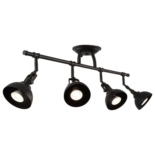 Kira Home Broadway 30" Modern Industrial 4-Light Fixed Track Lighting Kit, Directional Ceiling Light with Adjustable Spotlight Heads, Oil Rubbed Bronze Finish