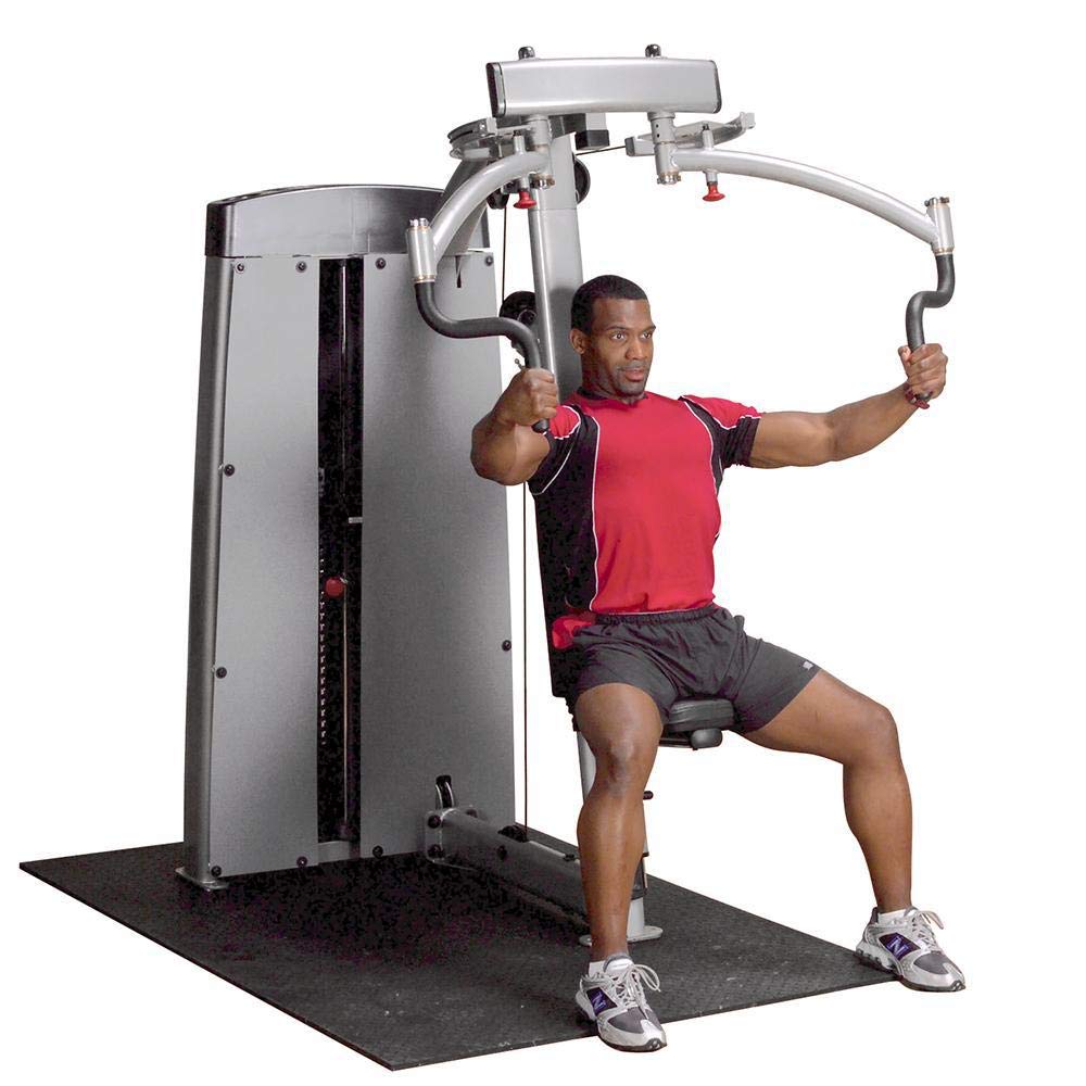 Body-Solid (DPEC-SF) Pro Dual PEC Deck Fly and Rear Delt Component for DGYM Chest & Shoulder Workout, Includes 210 lb. Weight Stack With 310 lb. Weight Stack Option Grey/Black