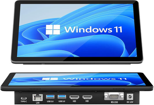 10.1 inch Industrial Embedded Panel PC, Win 11 Computer with 10 Points Touchscreen Tablet, Celeron N5095 8GB RAM/128GB ROM, Dual HDMI 2.0 WiFi 5 Bluetooth 5.0 for Office/Automation/Kiosk/Bar/Warehouse