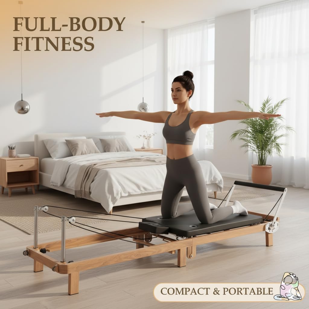 Pilates Reformer for Home Use, Pro Foldable Machine with Jumpboard | Dual Resistance System (Springs + Latex Bands 20-150 lbs) | 88-Inch Space-Saving Home Gym Equipment for Full Body Workout