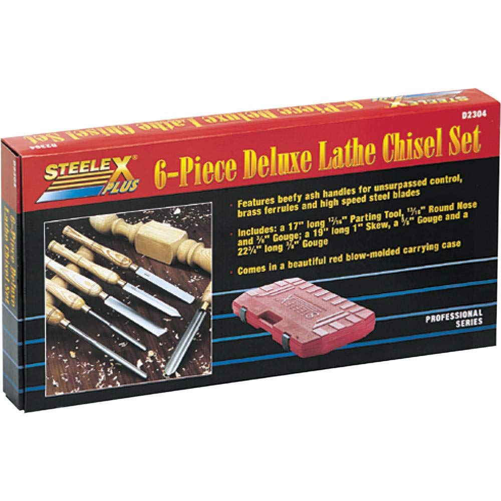 Steelex Plus D2304 Deluxe HSS Lathe Chisel Set, 6-Piece