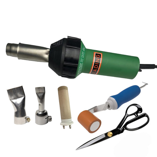 110V 1600W JIADING Professional Hot Air Plastic Welder Hot Air Torch Plastic PVC Welding Gun Welder with Speed Nozzle Roller Heat Element (B)