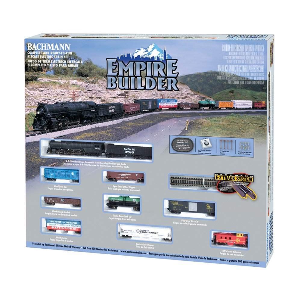 Bachmann Trains - Empire Builder Ready To Run 68 Piece Electric Train Set - N Scale