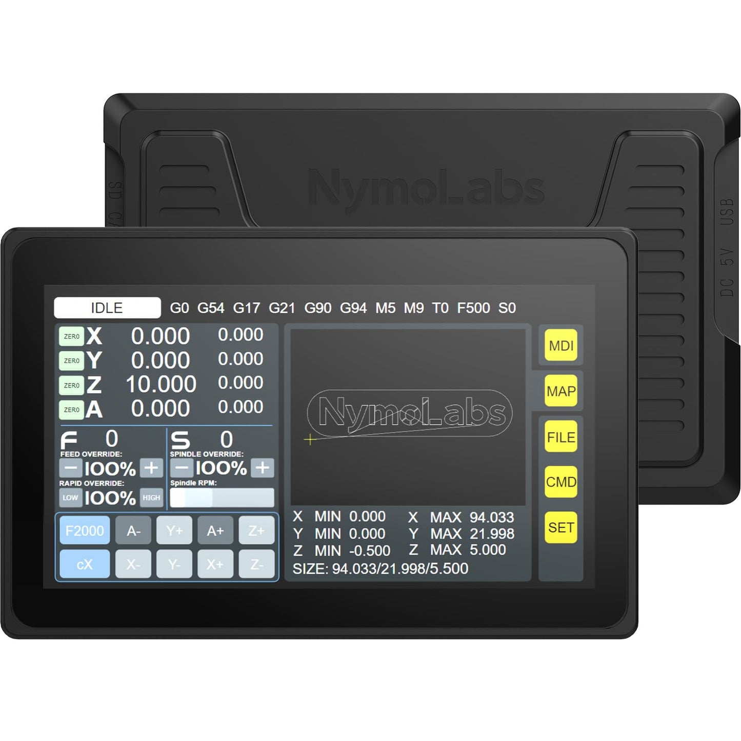 NymoLabs 4 AXIS USB CNC Offline Controller, Offline GRBL Control Module with 7inch IPS Touch Screen for grbl firmware CH340 chip 3018/3030/4030/4040/5040/6040/6050 CNC Router Machines