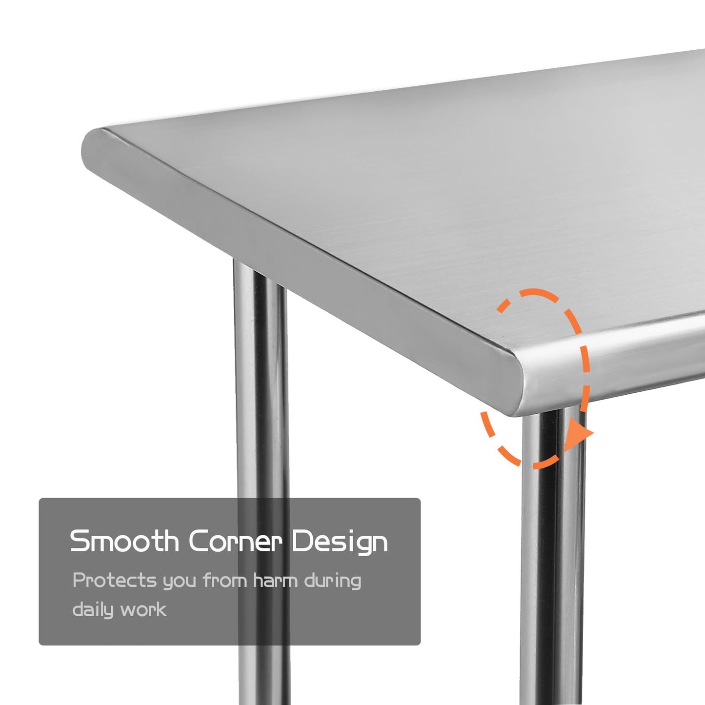 HZEEMFG Stainless Steel Table for Prep & Work 48x30 Inches 4ft, Heavy Duty Metal Table with Adjustable Undershelf for Commercial Kitchen, Restaurant, Home, Laundry,Garage & Hotel