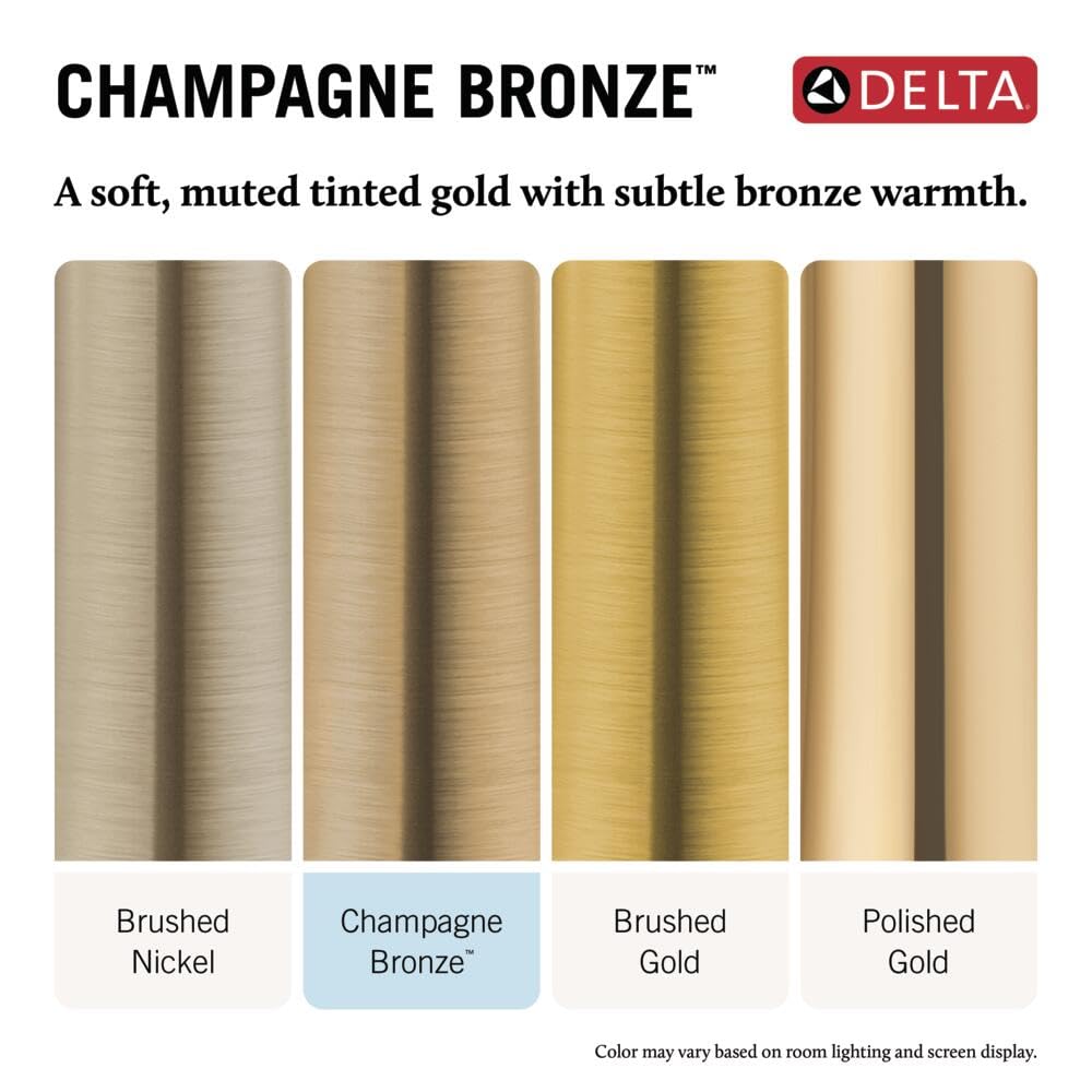 Delta Saylor 14 Series 5-Setting Shower Faucet Set, Brushed Gold Shower Head and Handle Set, Valve Trim Kit, Champagne Bronze T14235-CZ (Valve Not Included)