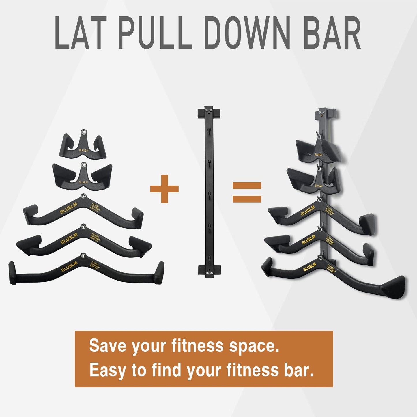 BLUSLM Lat Pull Down Bar T bar Row Attachment，V Bar Tricep Lat Pulldown Attachments, Back Strength Training Bar for Home Gym Exercise Cable Machine Attachments (Black 07)
