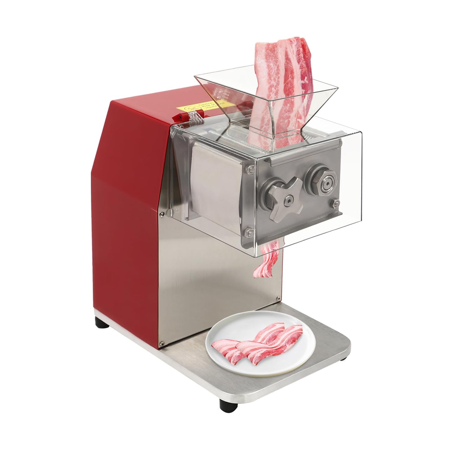 Bepritm Electric Meat Cutter Machine, 1100W Meat Shredding Machine with Cover, Commercial Stainless Steel Meat Slicer Shredder Restaurant for Home Kitchen,Restaurant,Supermarket
