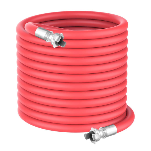 3/4 inch * 100FT Red Rubber Air HoseChicago Connectors Air Compressor Hose 100% Rubber, 300 PSI, 50F to 190F Degrees High Strength Polyester Braided Replacement Air Line Kit