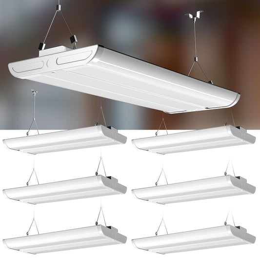 Lightdot 2FT LED High Bay Shop Lights, 200W 28000LM (Eqv. 800W MH) 5000K, 100-277V, Driver Included | Linear 2x2 Large Coverage Fixtures for Warehouse, Garage | ETL Listed, 6Pack