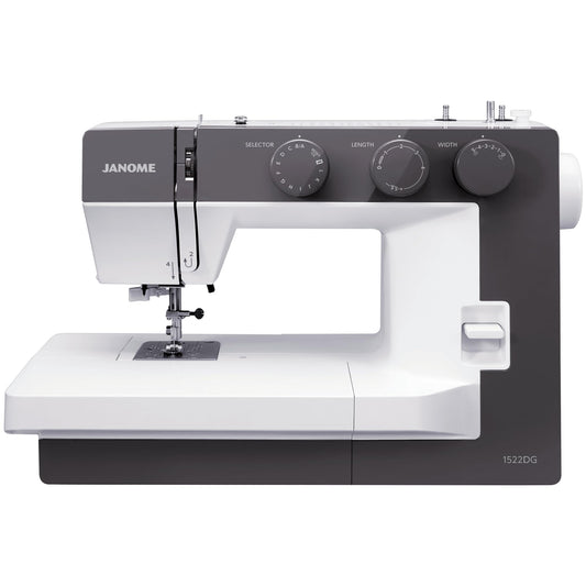 Janome 1522DG Mechanical Sewing Machine - Aesthetic Dark Gray Sewing Machine for Beginners, 22 Built in Stitches, 1 Step Buttonhole, Heavy Duty Metal Frame, Built in Needle Threader for Easy Use