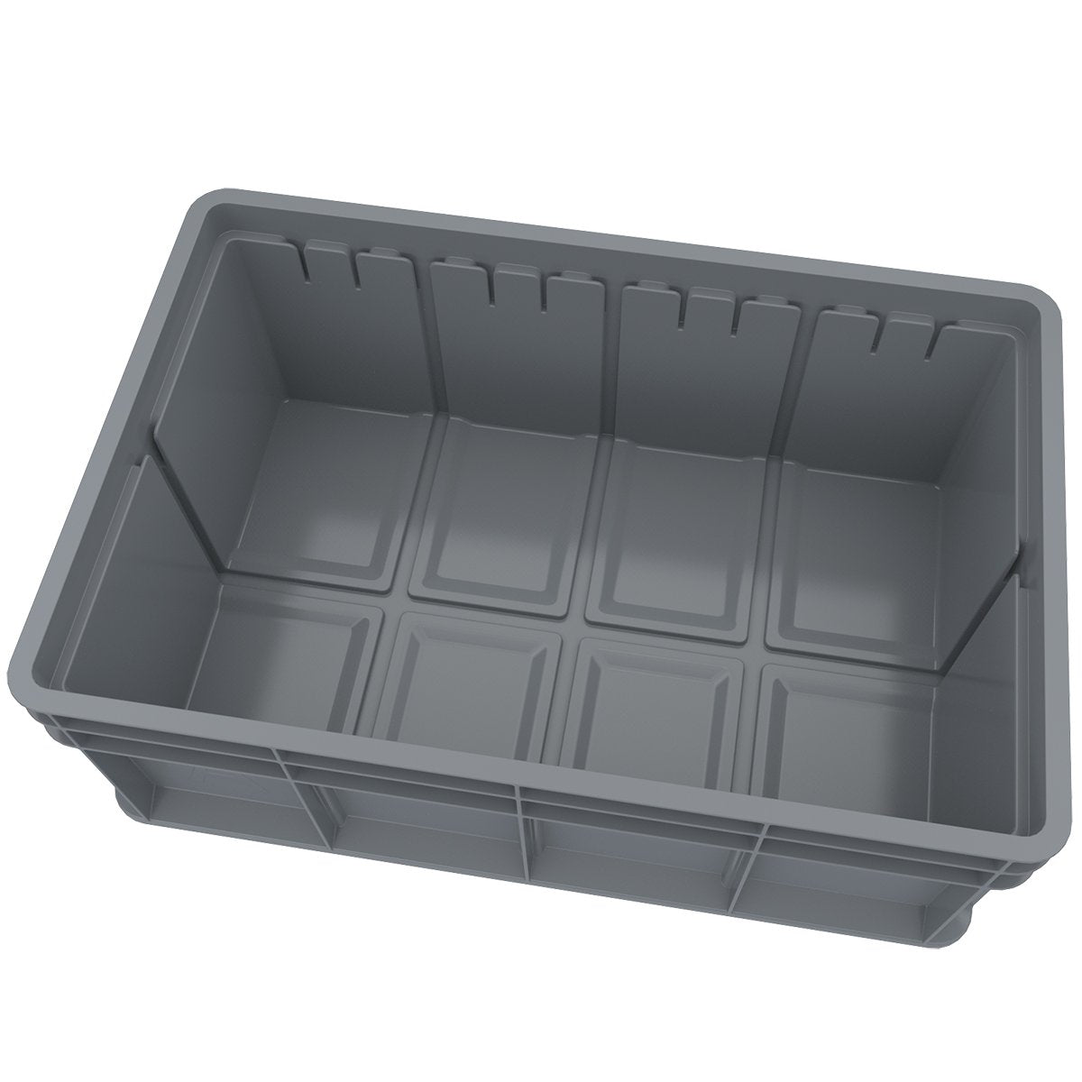Akro-Mils 38358 Heavy-Duty Stacking Multi-Load Straight Wall Container Shuttle Tote for ASRS Automated Storage and Retrieval Systems, (23-5/8-Inch x 15-3/4-Inch x 8-5/8-Inch), Grey, (4-Pack)