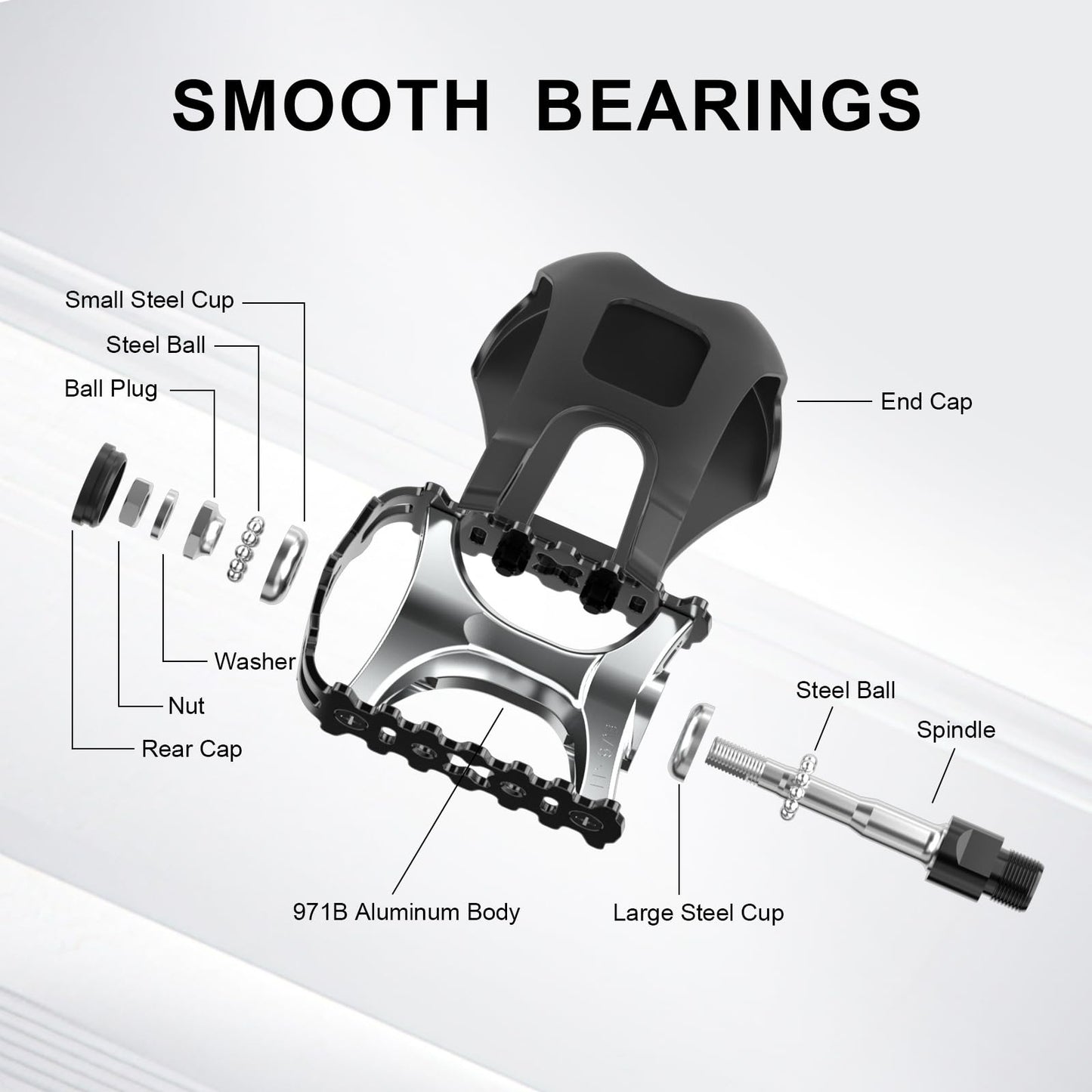 Bike Pedals,Grade Spin Bike Pedals with Toe Cages & Straps,Compatible with Road Bikes, Peloton, Mountain Bikes&MTB,Toe Clip Pedals Designed for Wide Shoes,Ideal for Indoor & Outdoor Cycling