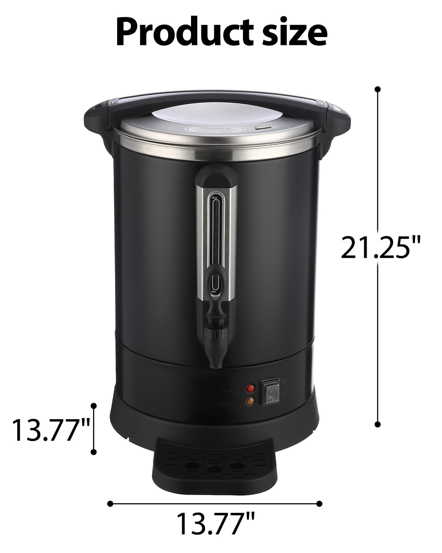 Takywep Double-wall Coffee Urn 80 Cup,12L/3.2 gal Commercial Coffee Maker for Buffet Catering Party,Fast Blow and Heat Maintenance Hot Beverage Dispenser,Hot Water Urn