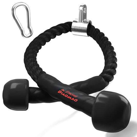 Diaomao Tricep Rope with Upgraded Rubber Handles,35 Inch Tricep Pull Down Rope for Cable Machine, Greater Range of Motion, Triceps Rope Cable Attachment for Gym, Home, Easy to Grip, Non-Slip