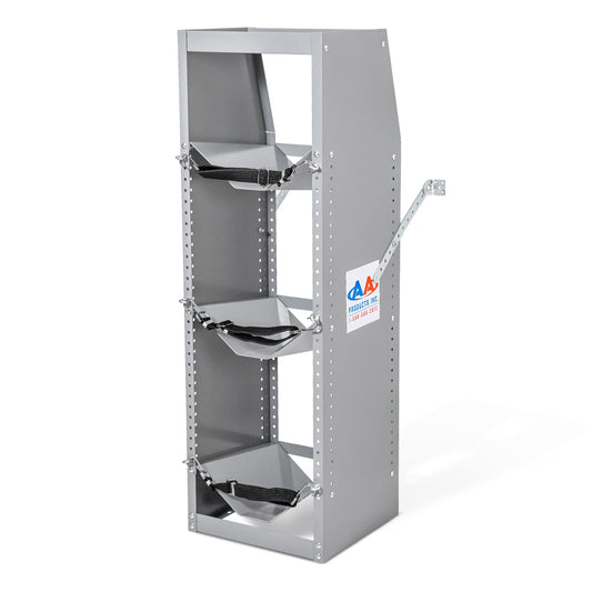 AA Products Inc. TR-3-46 Refrigerant Tank Rack Steel Freon Tank Holder Rack Shelving Storage with Top Shelf for Cargo Van, 46" H x 14.7" W x 13" D