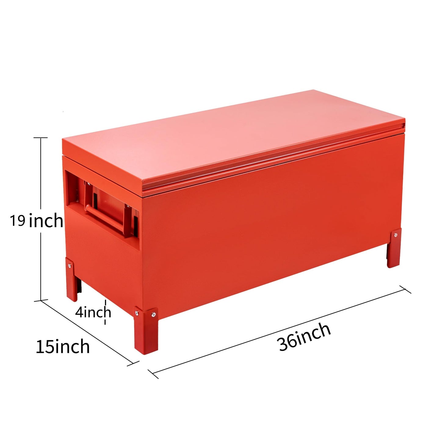 ExploreHorizon Aluminum Truck Tool Box Jobsite Storage Box Toolbox Chest Cabinet Heavy Duty Truck Bed Toolbox Gangboxes Tools Organizer Pick Up Truck Bed RV Trailer With Side Handles