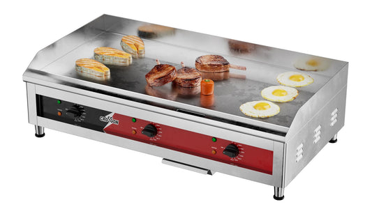 CROSSON ETL Listed 36"*16" Large Commercial Electric Countertop Griddle,Flat Top Heavy Duty Griddles with Non-Stick 1/2" Thick Iron Cooking Plate for Restaurant use-240V/6600W (EG-918C)