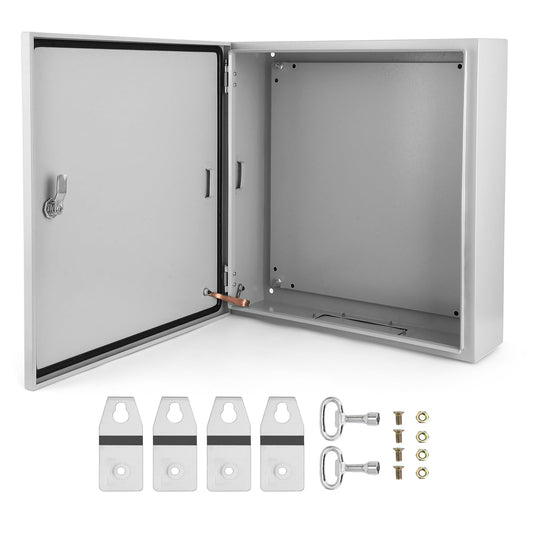 Towallmark 24x24x8 Outdoor Electrical Box, NEMA 4X Steel Electrical Enclosure Box, Electrical Junction Box, with IP66 Waterproof, Dustproof, Lock, Mounting Plate