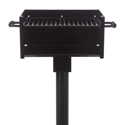 Commercial Grade Park Grill – Heavy-Duty Steel with 300 Sq Inch Cooking Grate, 360° Swivel Post, Made in the USA by Jamestown Advanced Products