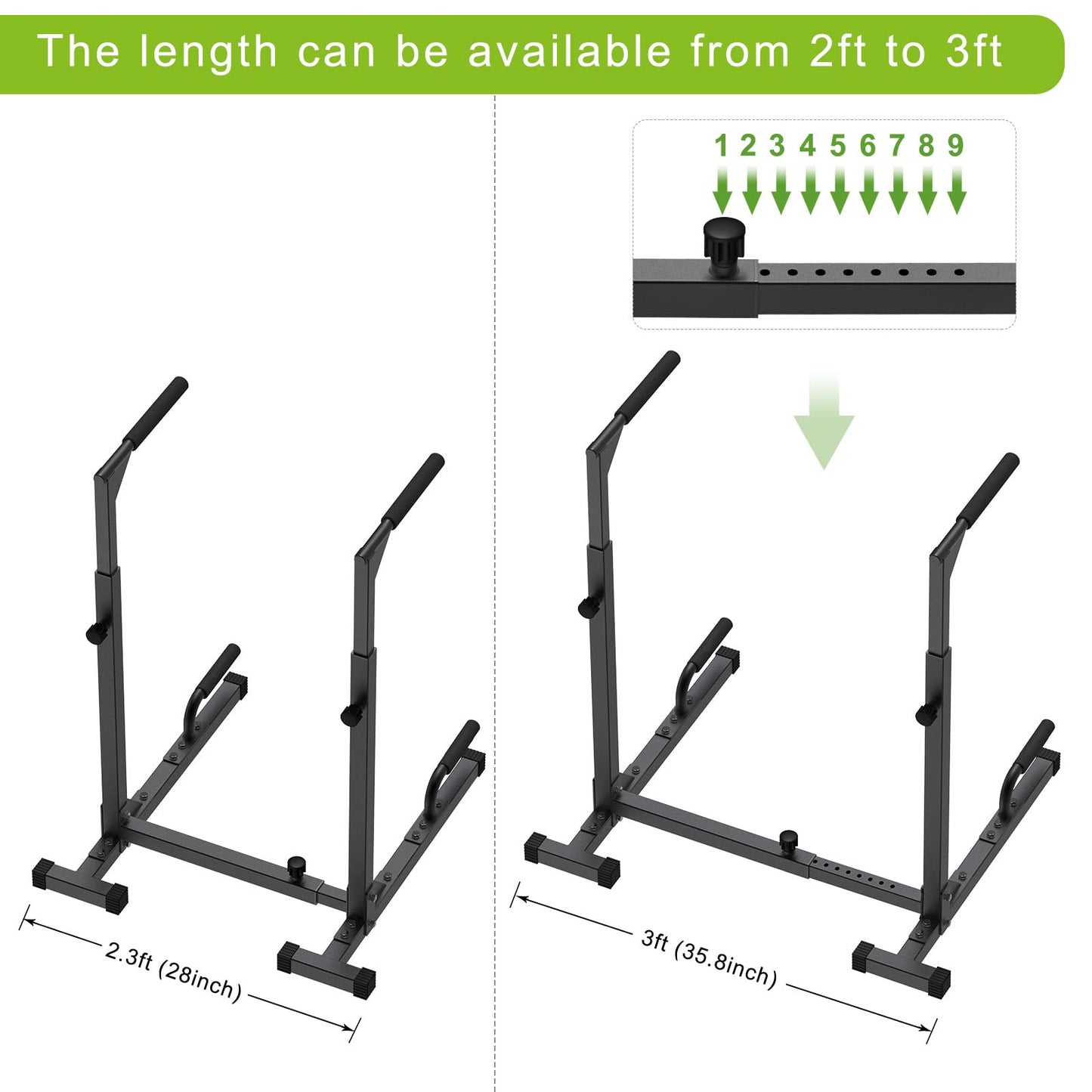 SELEWARE Heavy Duty Dip Bar, Adjustable Width & Height Dip Station Home Gym Fitness Equipment, 1000lbs Capacity, Multifunctional Strength Training Dip Stand W/Push Up Bar for Tricep Dips L-Sits