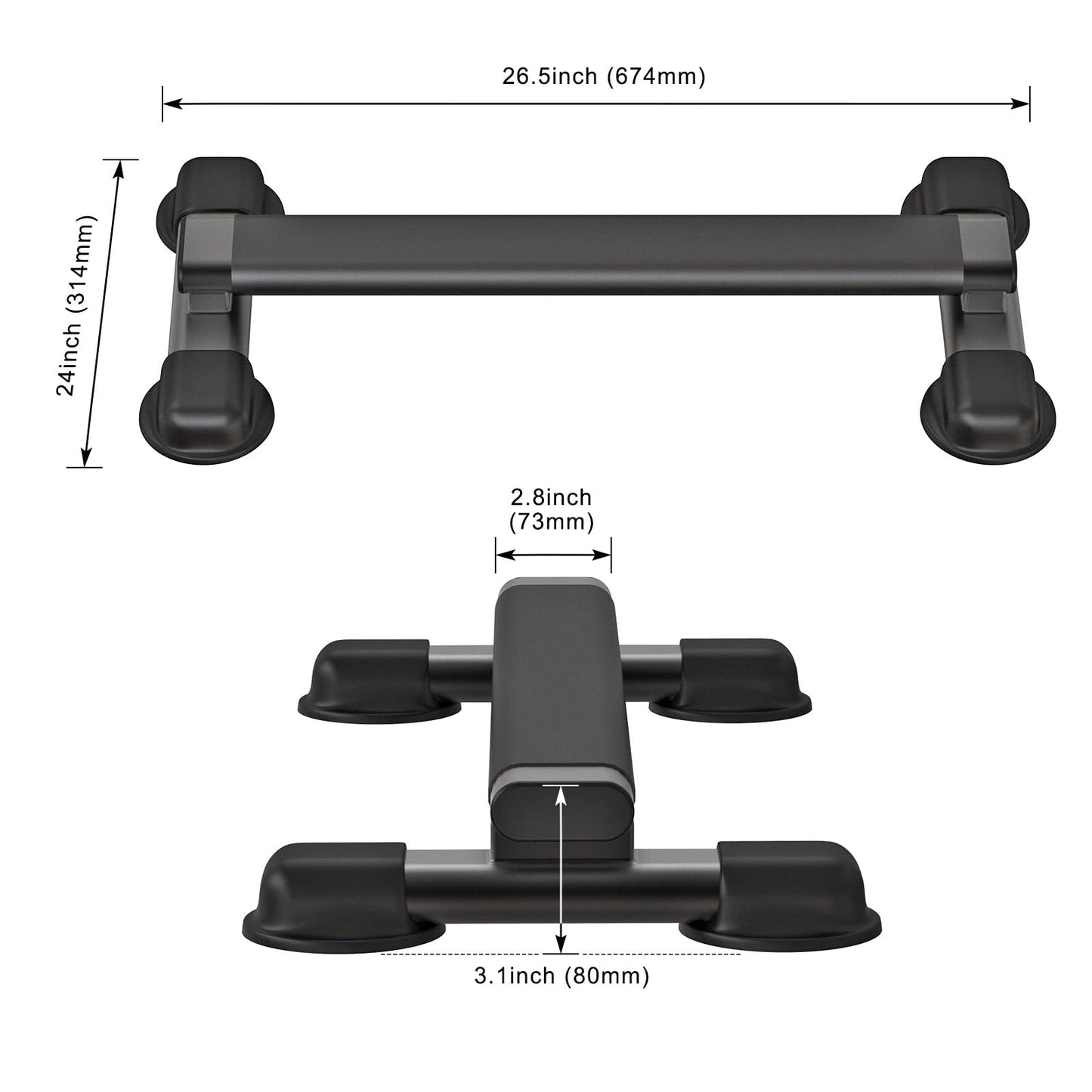 Kipika Versatile Calf Raise Bar - Heavy Duty Steel Standing Calf Raise Machine for Home Gym, Anti-Slip Design - Perfect for Calf Raises, Squats, Foot Stretches & Dip Exercises - Supports up to 800lbs (A: (2.8" Wide Tube))
