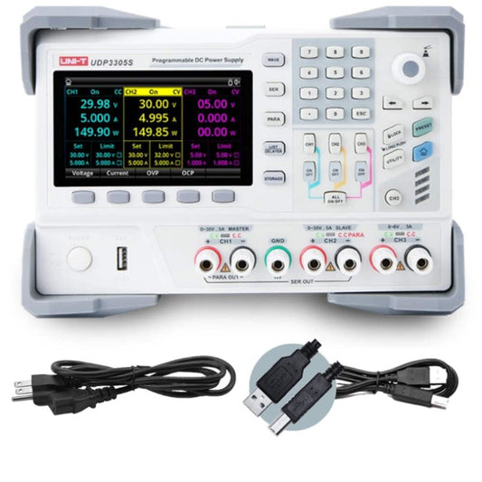 UNI-T UDP3305S Programmable Linear DC Laboratory Power Supply, 4 Channels, 328W, 1mV/1mA Resolution, Voltage Accuracy <0.03%+10mV, Current <0.2%+5mA