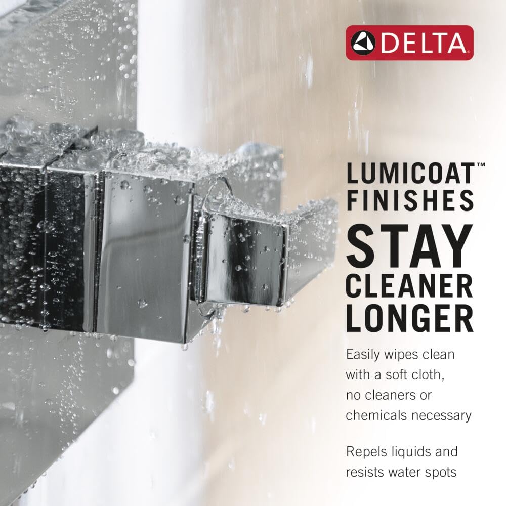 Delta Faucet Tetra 17T Series Dual-Function Brushed Nickel Shower Valve Trim Kit, Shower Handle, Delta Shower Trim Kit, Lumicoat Stainless T17T089-SS-PR (Valve Not Included)