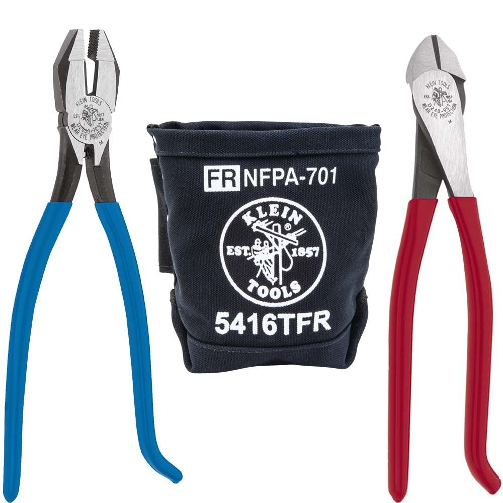 Klein Tools 3-Piece Ironworker Pliers Kit with Tie Wire Reel