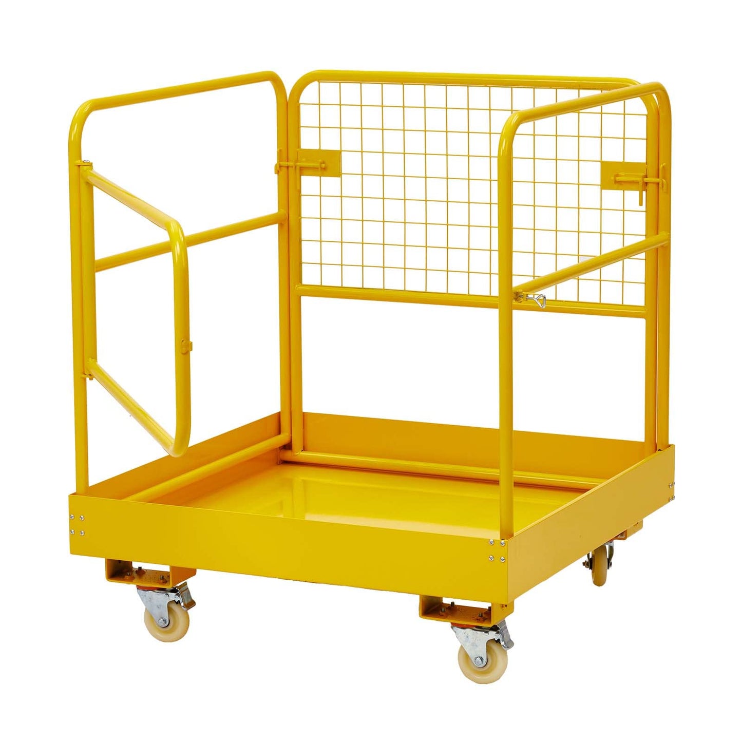 Forklift Safety Cage, 36"x36" inch Heavy Duty Collapsible Forklift Work Platform, 1200LBS Capacity with 4 Universal Wheels Aerial Platform Collapsible Lift Basket Aerial Rails for Lifting Loader