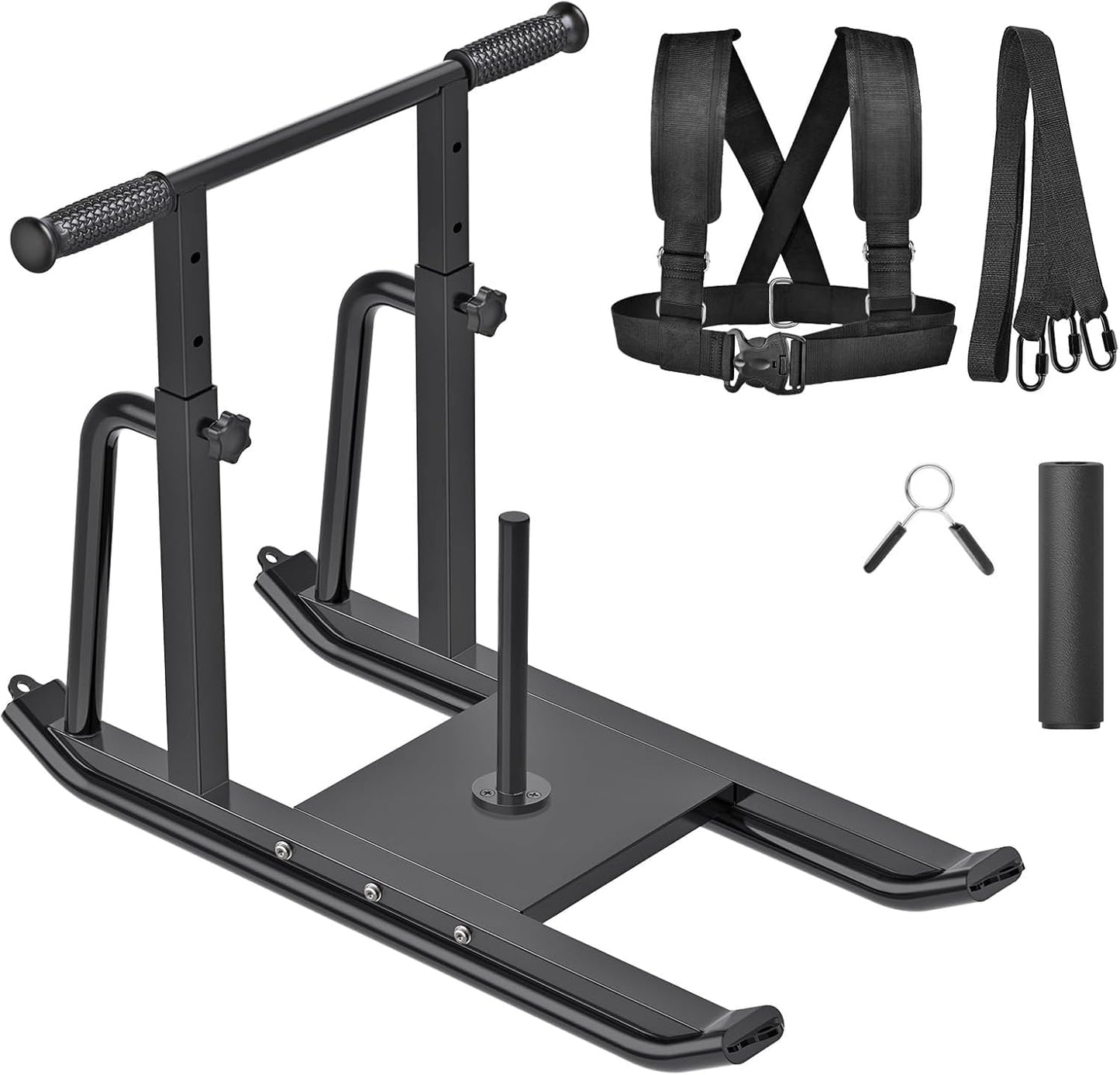 Kipika Weight Sled, Workout Sled, Fitness Strength Training Sled, Speed Training Sled for Athletic Exercise, Speed Improvement, Easily Through Obstacles, Suitable for 1" & 2" Weight Plate (D- Black)