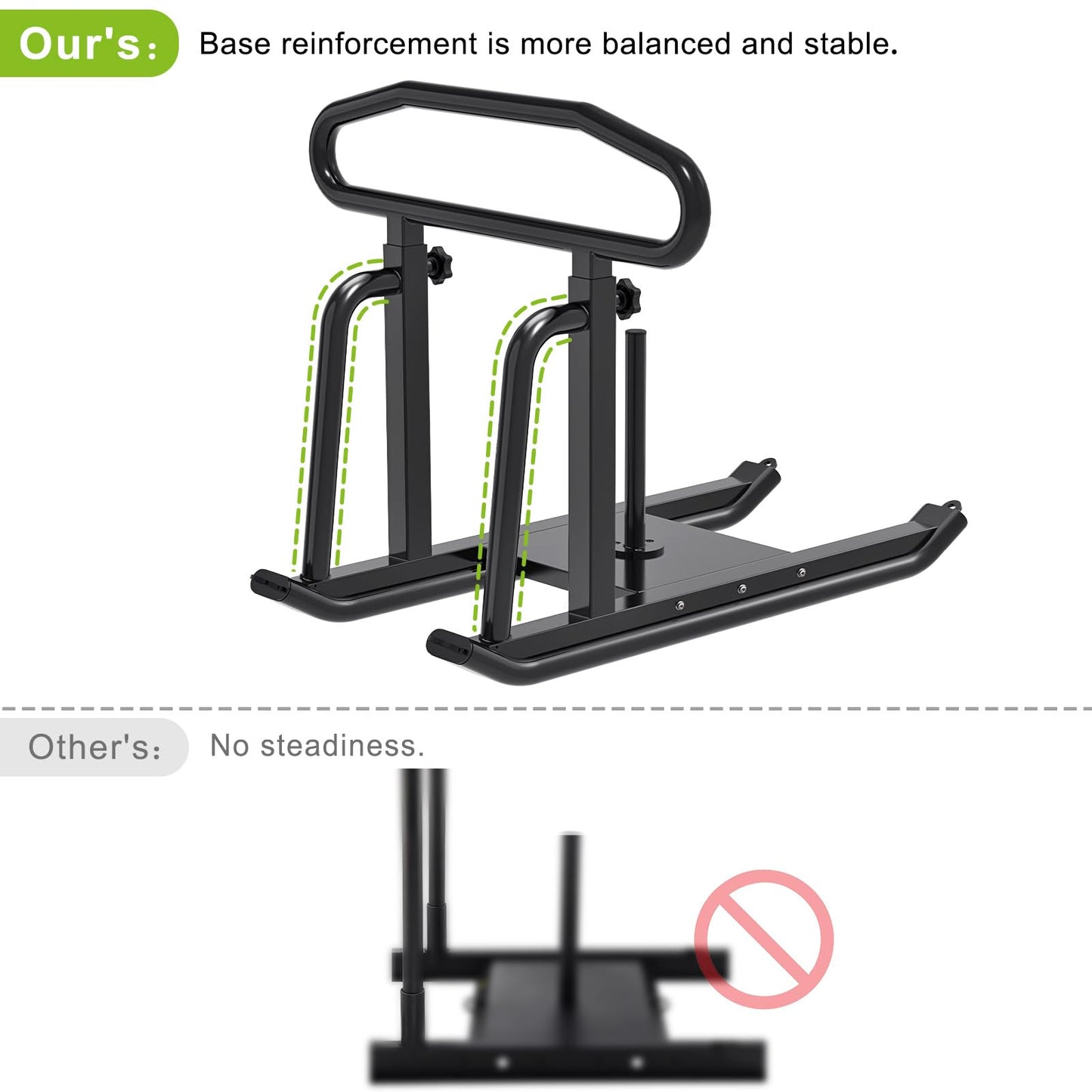 Dolibest Weight Sled Fitness Sled with Push-Pull Handles, Height Adjustable-Sled Harness Included, Heavy-Duty Weight Training Equipment for Muscle Building- Suitable for 1&2" Weight Plate- Black