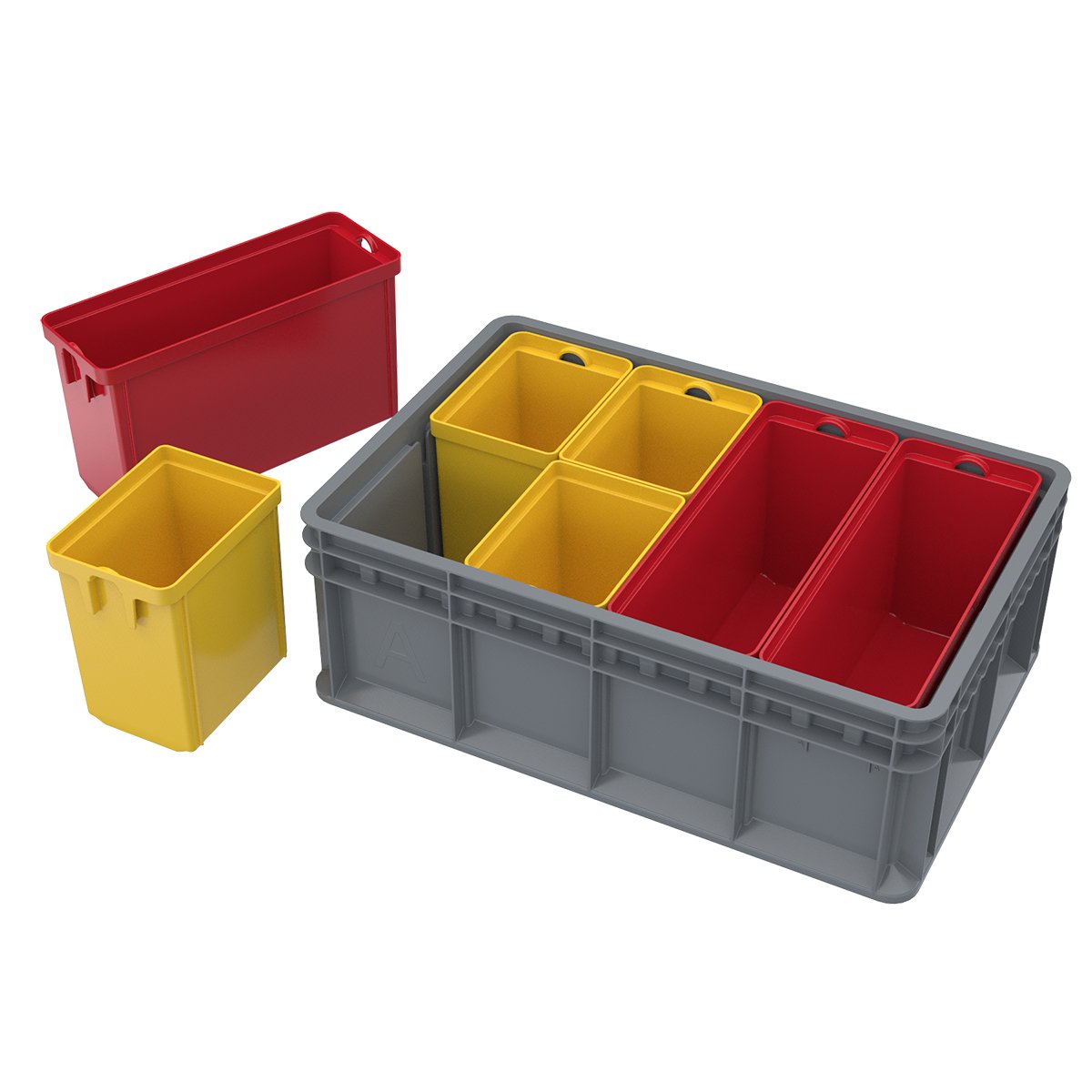 Akro-Mils 38358 Heavy-Duty Stacking Multi-Load Straight Wall Container Shuttle Tote for ASRS Automated Storage and Retrieval Systems, (23-5/8-Inch x 15-3/4-Inch x 8-5/8-Inch), Grey, (4-Pack)