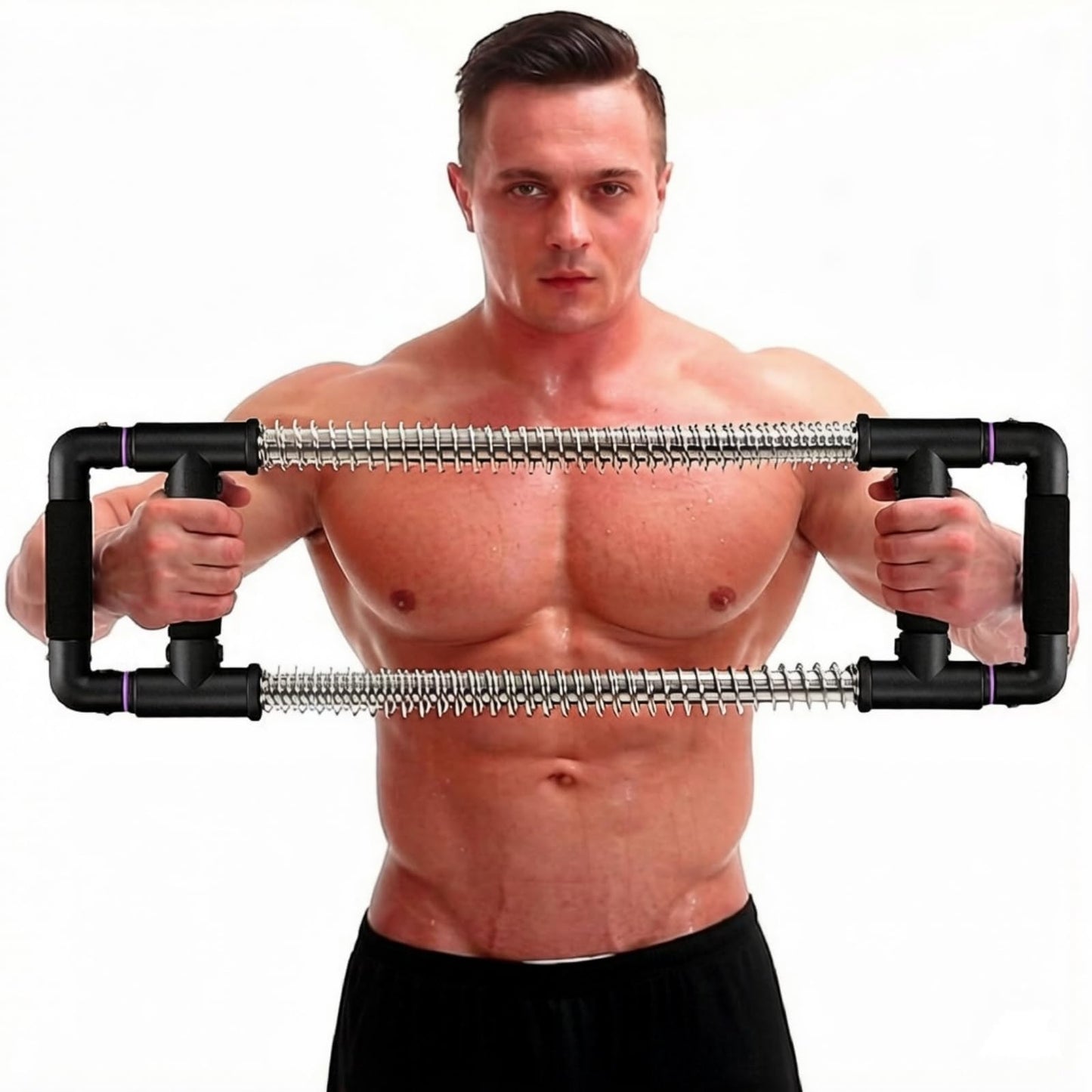 GOFITNESS Push Down Bar Chest Trainer - Home Workout Equipment for Chest, Arm, Shoulder, Abs and Back - Chest Exerciser Home Gym Strength Trainer
