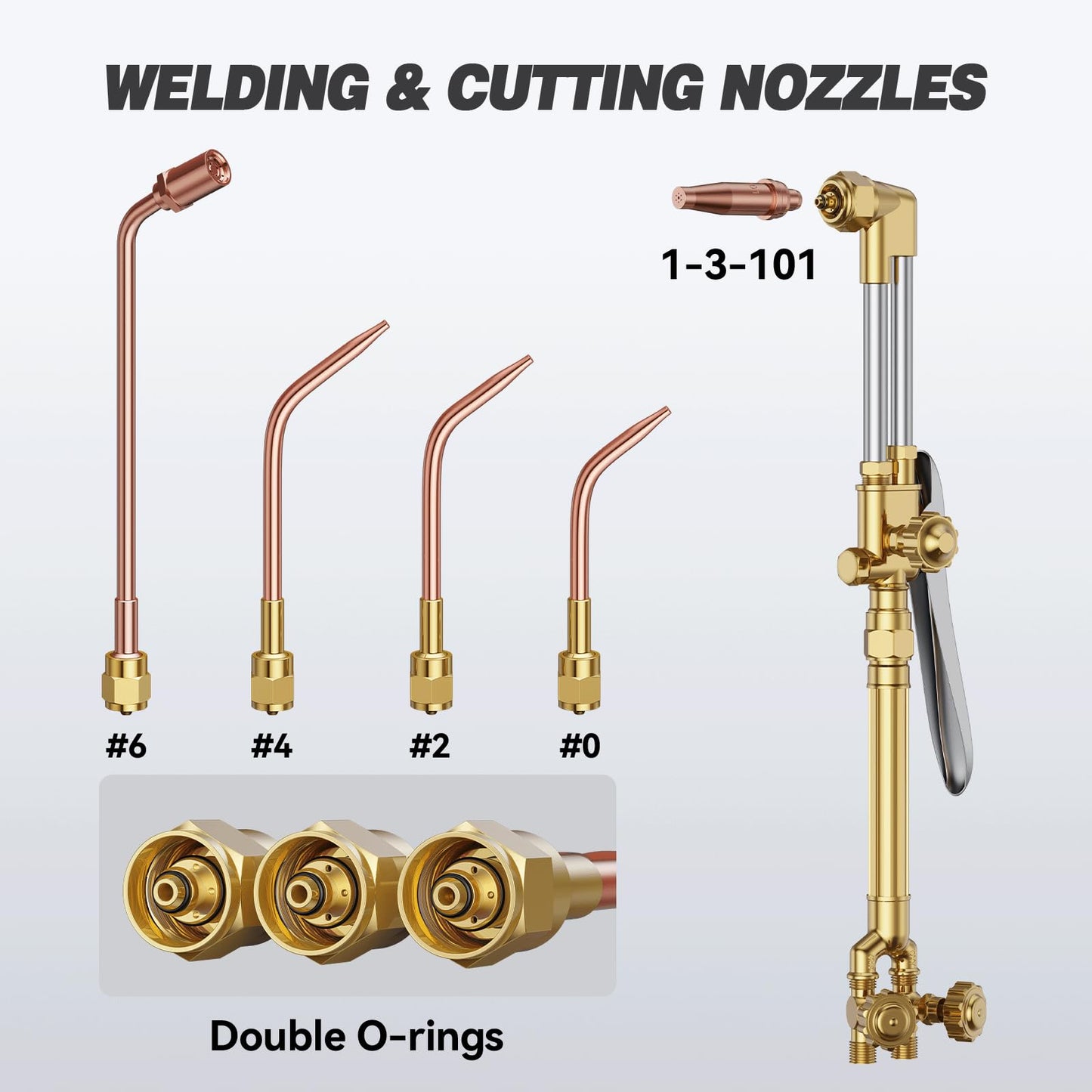 ARCCAPTAIN Oxy Acetylene Torch Kit with Check Valves, Medium Duty Gas Welding Cutting Torch Kit with Hose, Regulator Gauges, Cutting Tip, 3 Welding Tips and Storage Case