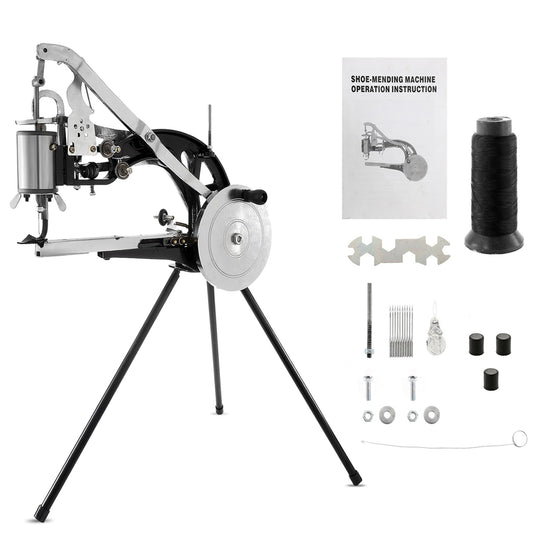 IRONWALLS Leather Cobbler Manual, Heavy Duty Hand Shoe Repair Mending Sewing Machine with Needles, Leather Stitching Sewing Machine for Canvas Cotton Linen, Bags, Cloths, Tents