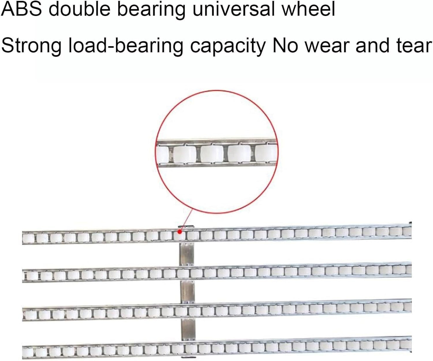 200cm Conveyor Table, Light-Duty ABS Plastic Roller Unloading Slide for Warehouses & Factories, Efficient Freight Handling (6 Slides)